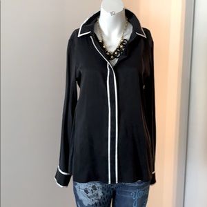 Equipment silk blend long sleeve blouse